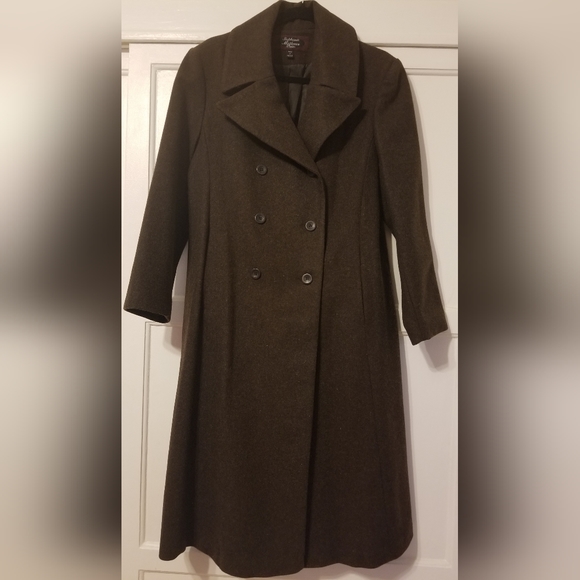 Stephanie Mathews Jackets & Blazers - Women's Stephanie Mathews Double Breasted Long Petite Brown Wool Coat